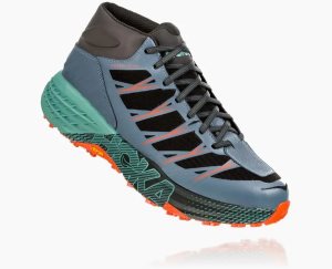 Hoka One One Men's Speedgoat Mid Waterproof Hiking Shoes Blue/Green - AU PYLU